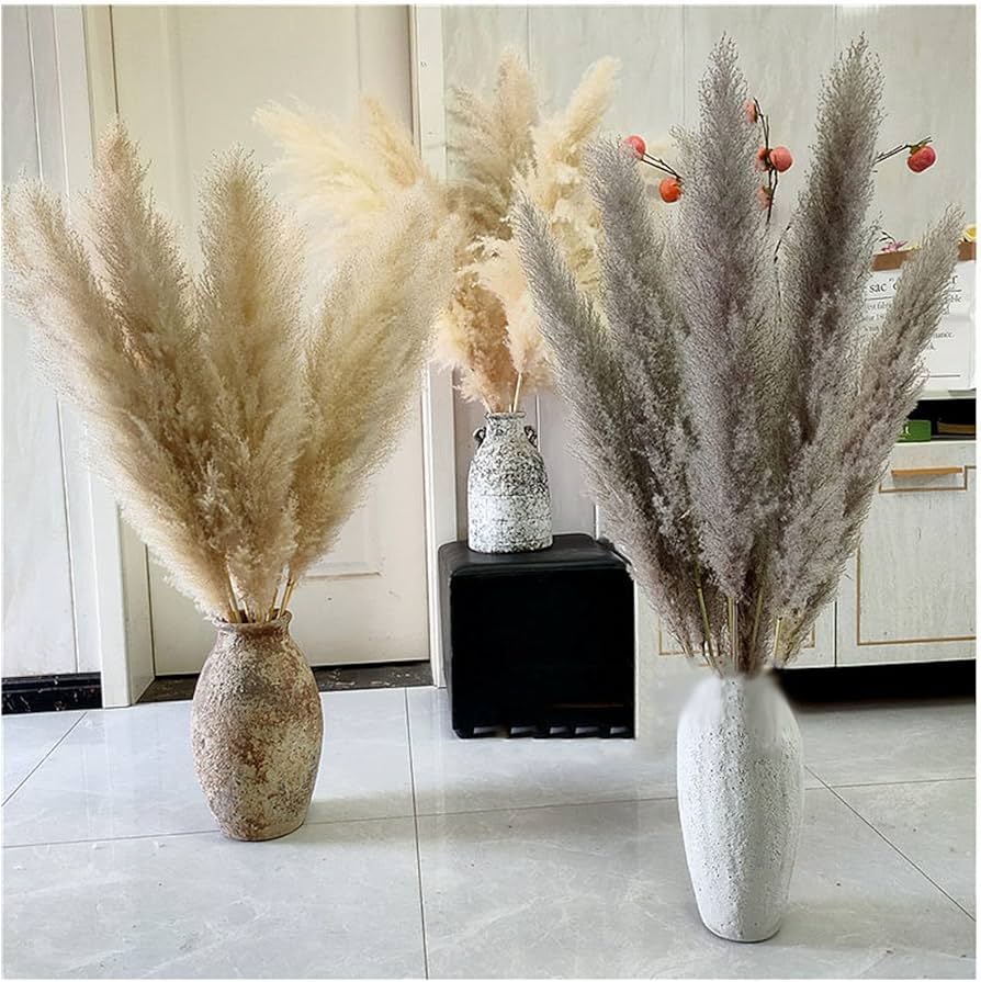 Amazon｜WJW 自然乾燥パンパスグラス ドライフラワー 造花 47インチ 5