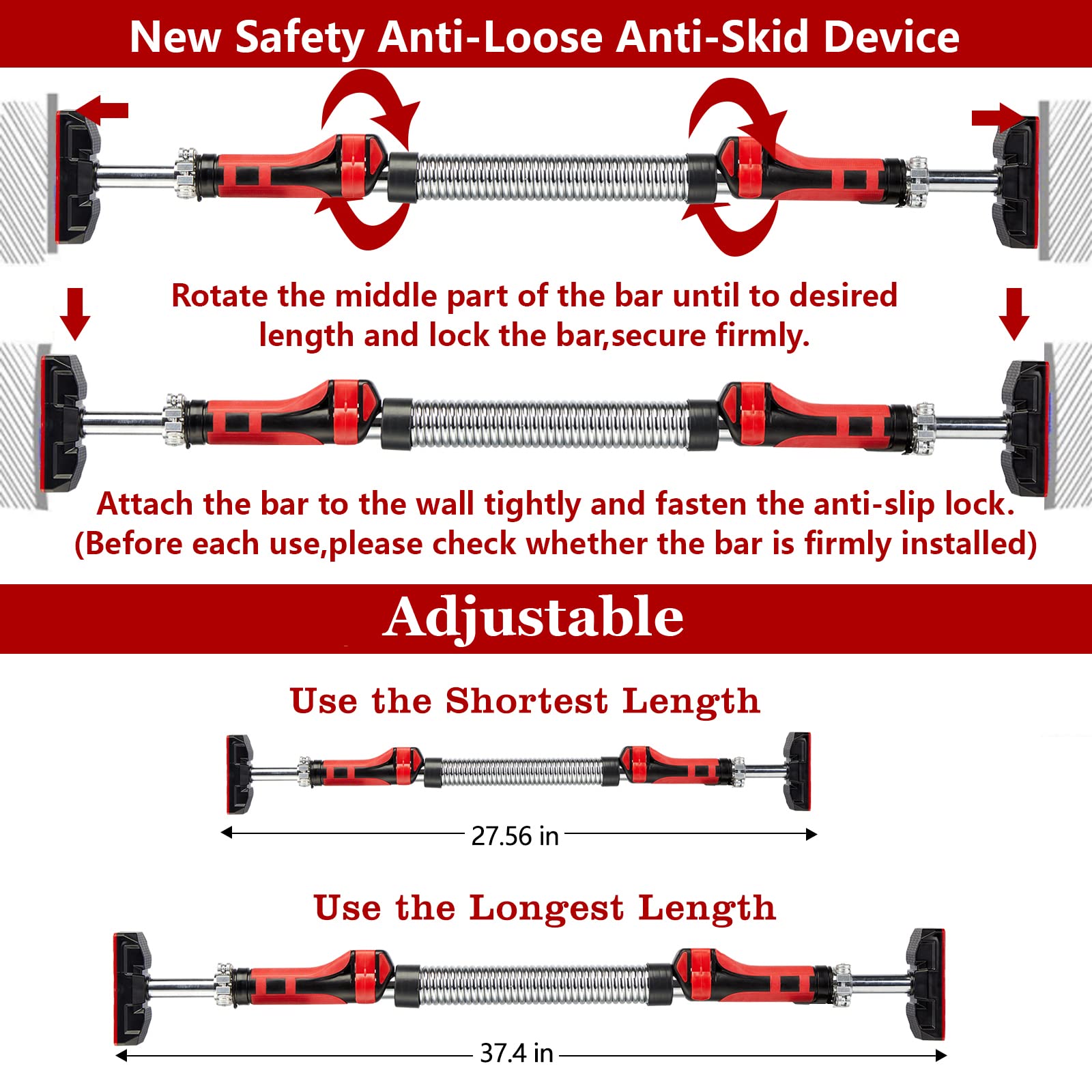 Amazon | JAJUMUDO 懸垂バーまたはパワーツイスターバー 2イン1 ネジ