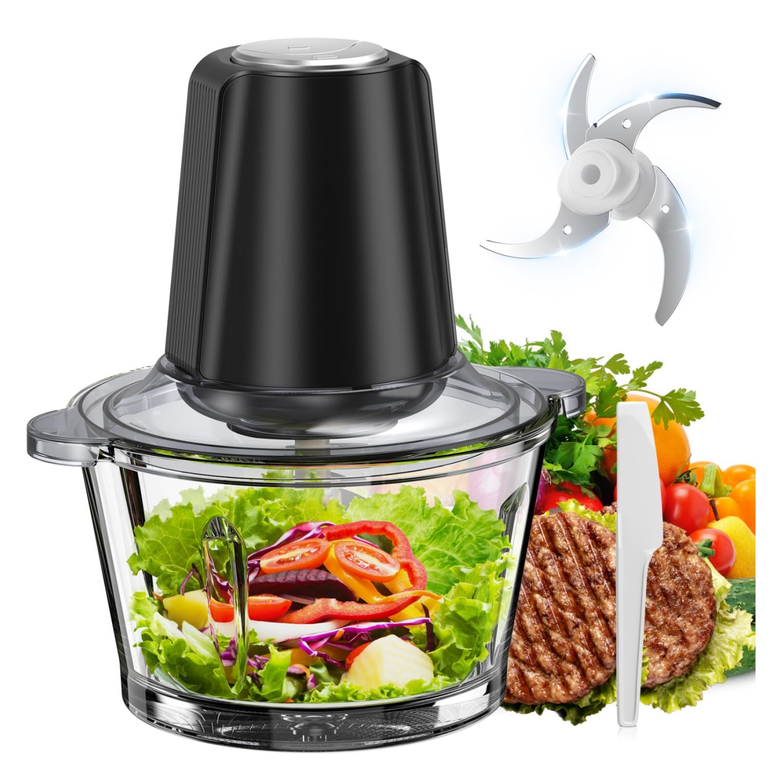 Amazon | フードプロセッサー 2L大容量 CEUKOZ 1台5役 (刻む・混ぜる