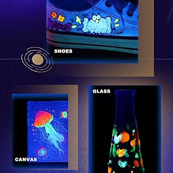 Amazon | Artecho グローインザダークペイント 18色 11ml アクリル