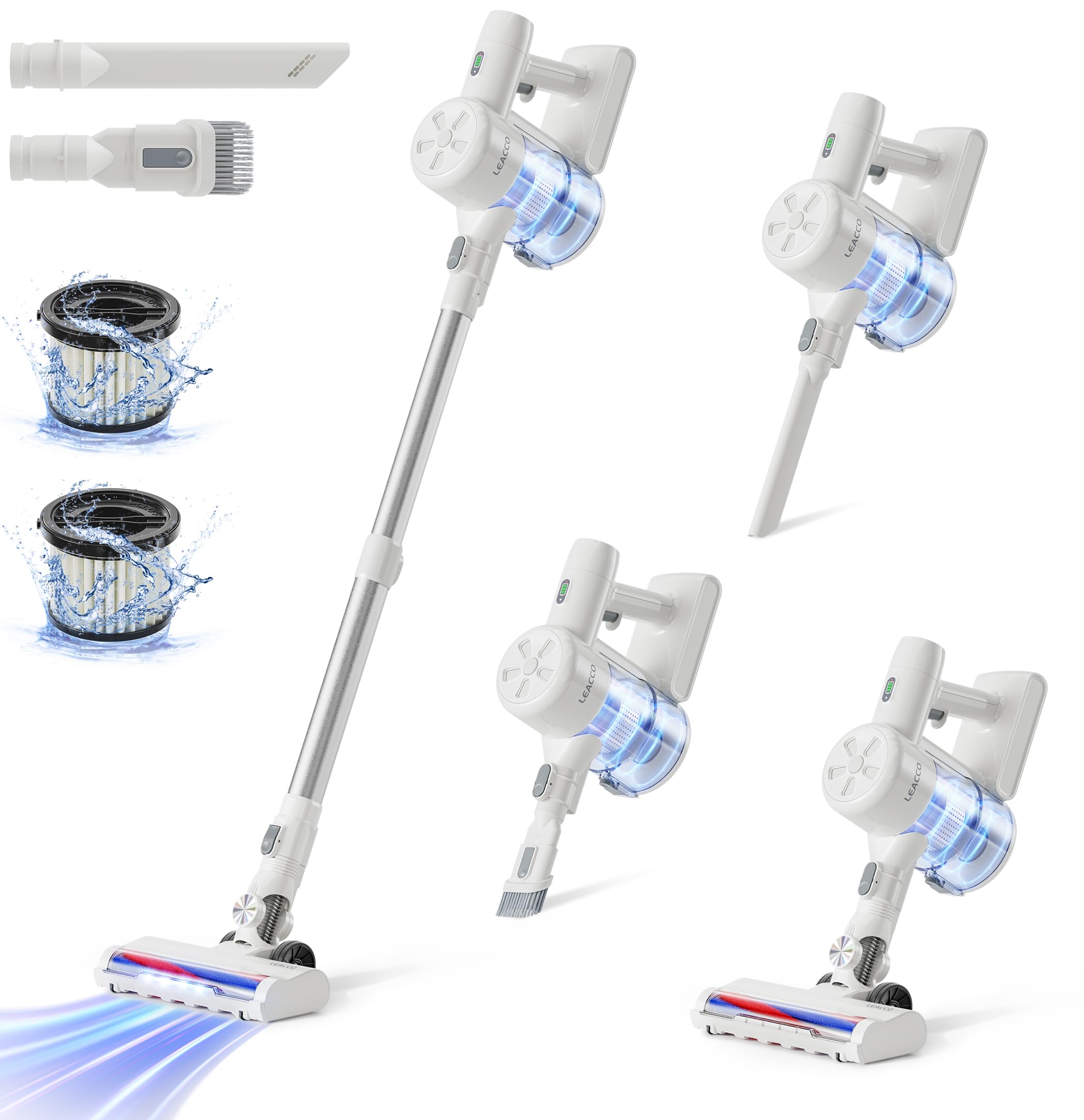 Amazon | コードレス掃除機 LEACCO サイクロン掃除機 軽量 コードレス