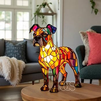 Amazon.co.jp : コーギー犬デザイン ステンドグラスLEDテーブルランプ