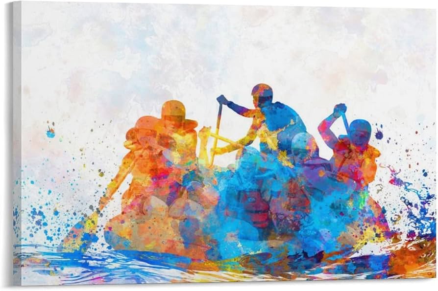 Amazon.co.jp: 水彩体育館の抽象的なスポーツポスターラフティング