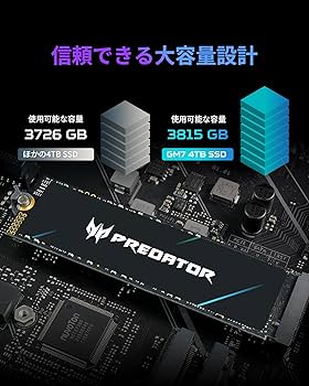 Amazon | Acer Predator M.2 SSD 1TB GM7 NVMe2.0 2280 PCIe Gen4×4 超