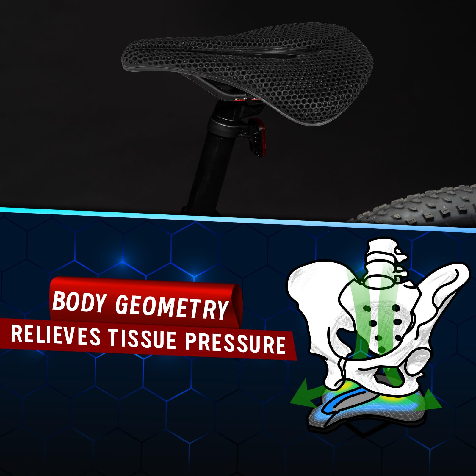 Amazon | BUCKLOS 3Dプリント自転車サドルバイクシート マウンテン