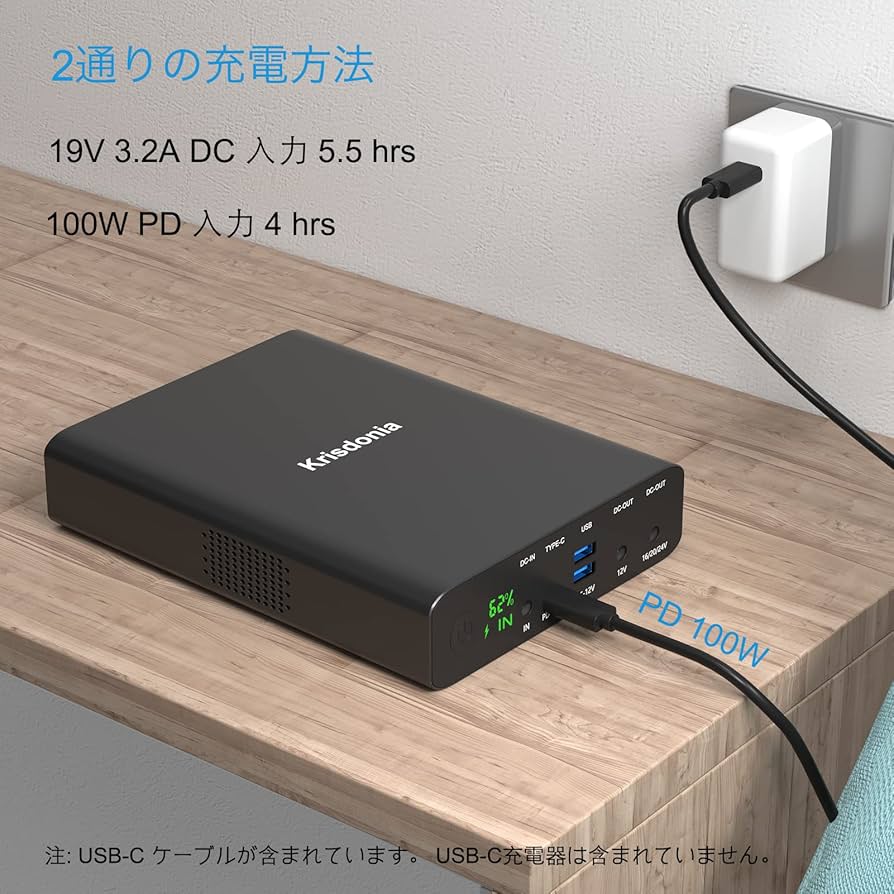 Amazon.co.jp: Krisdonia モバイルバッテリー 64000mAh PD対応 100W