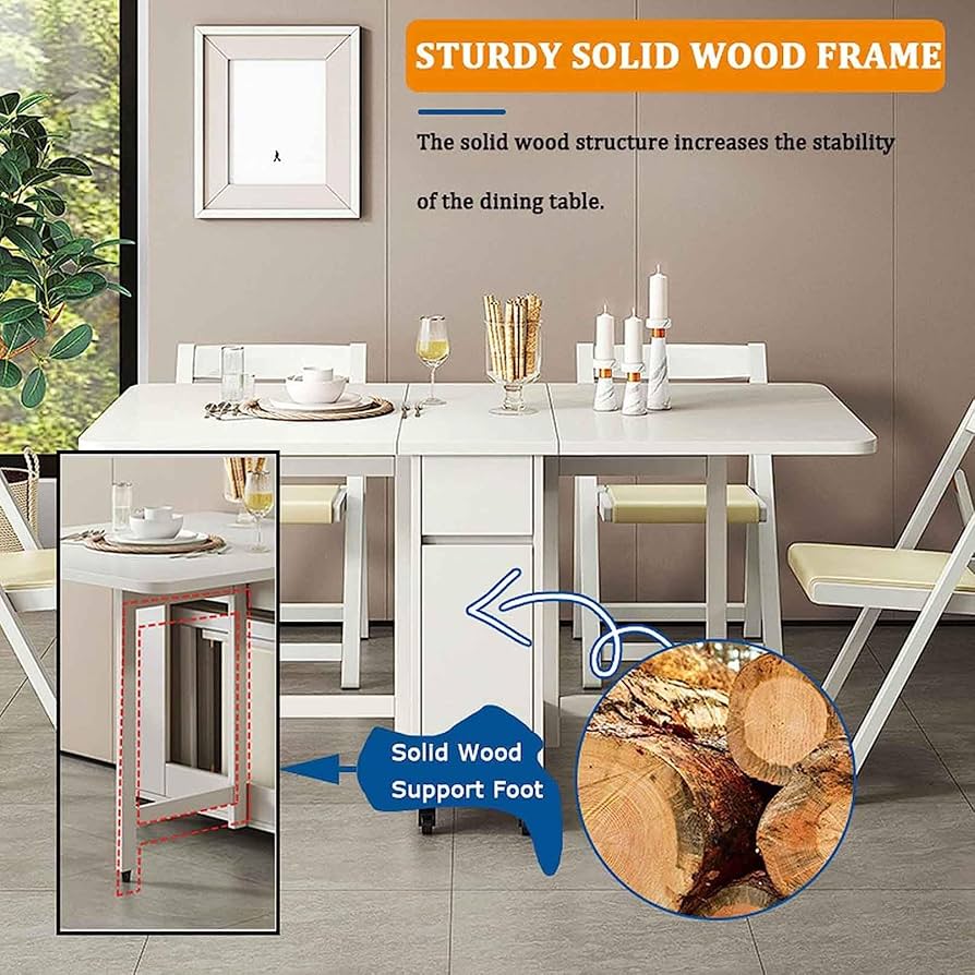 Amazon｜木製折りたたみダイニングテーブルセット 椅子6脚付き 伸長式