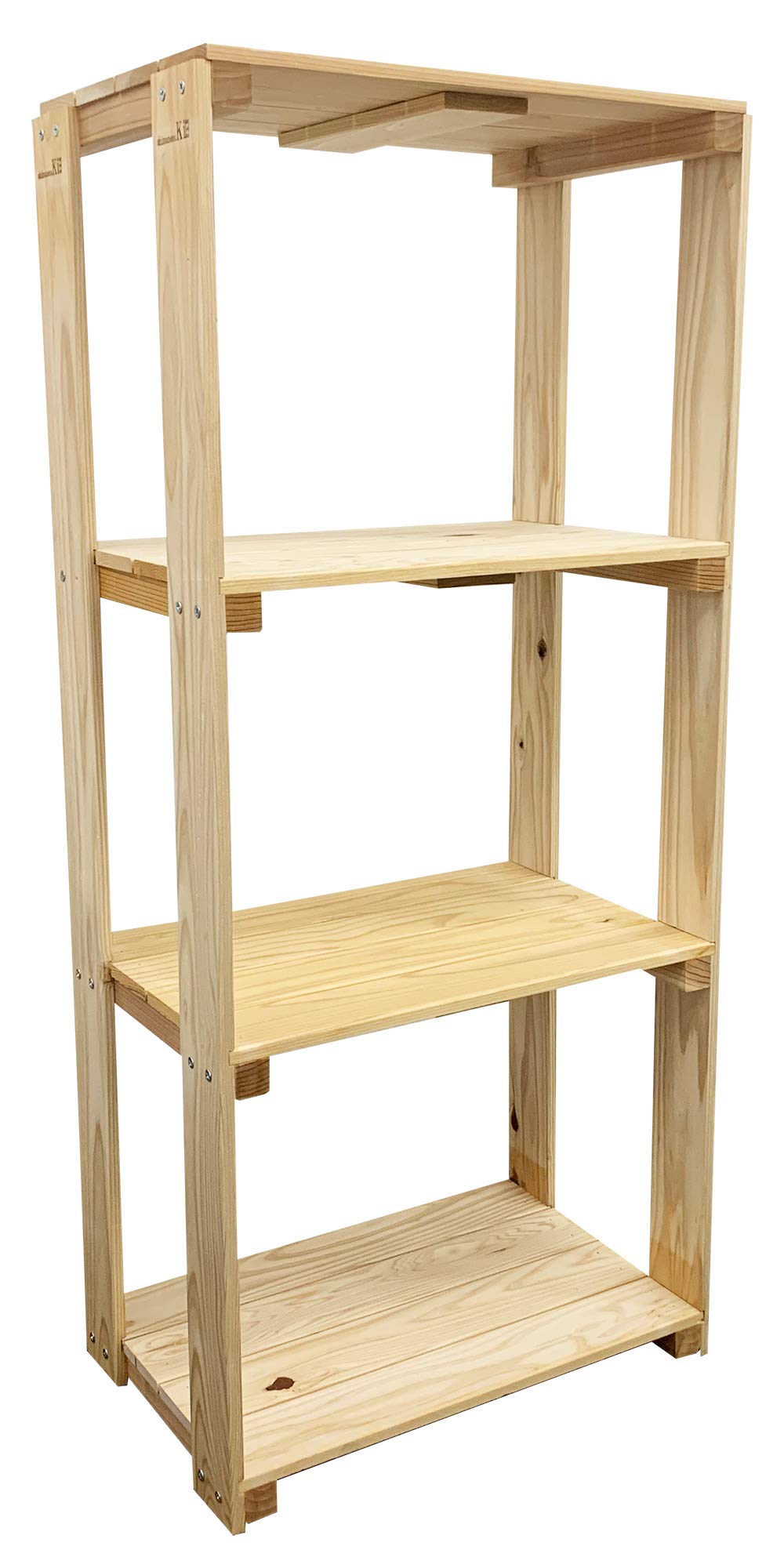 Amazon｜天然 木製 ラック 【 4段 43×96×27cm】 棚 ナチュラル