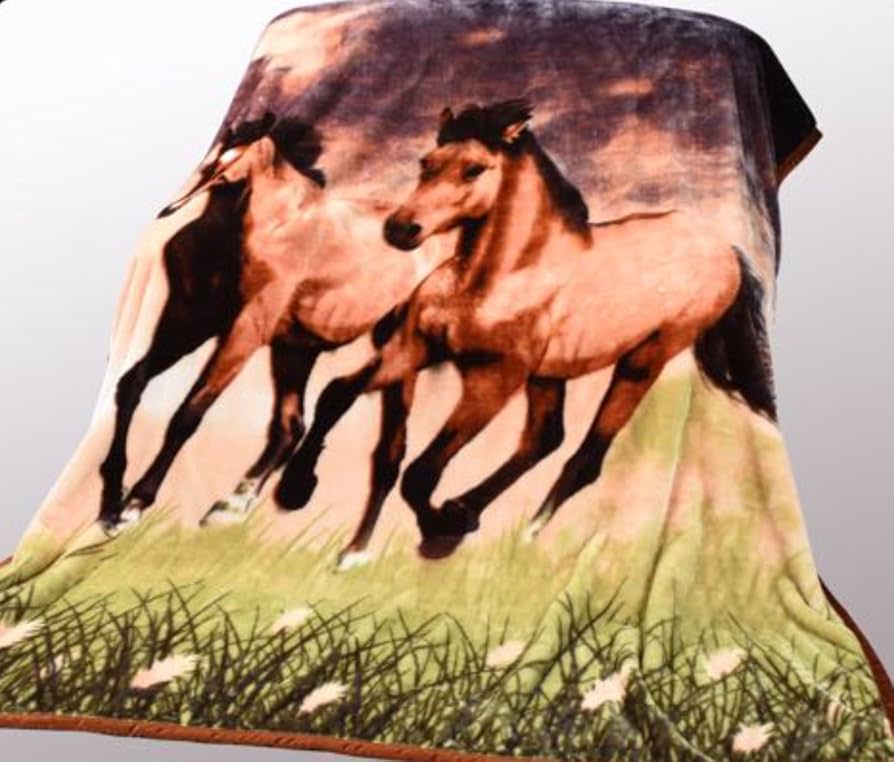 Amazon.com: Hiyoko Thick Twin Horse Blanket Queen Size, Heavy Mink