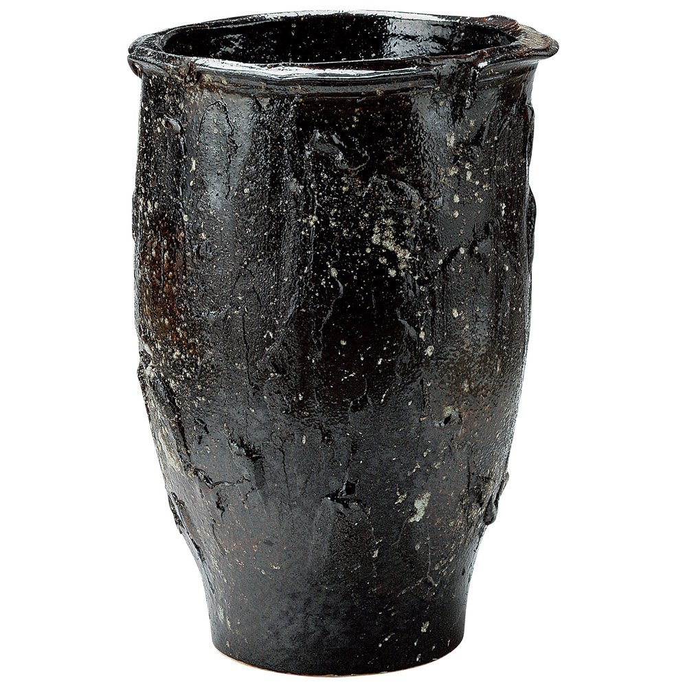 Amazon｜信楽焼 へちもん 傘立 荒土しぶき窯変 壺｜傘立て オンライン通販