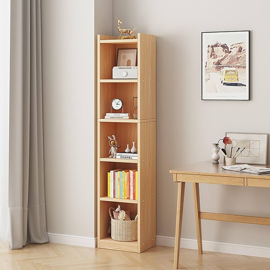 Amazon.co.jp: NEONMAN スリム本棚 大容量本棚 書棚 2-6段 本棚 小さい