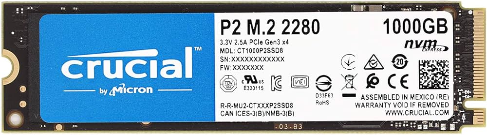 Amazon | Crucial クルーシャル P2シリーズ 1TB(1000GB) 3D NAND NVMe
