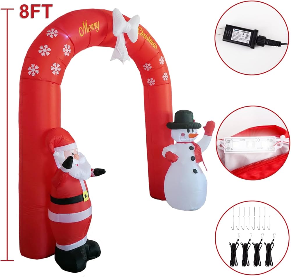 Amazon.co.jp: 8フィート クリスマスアーチウェイ インフレータブル