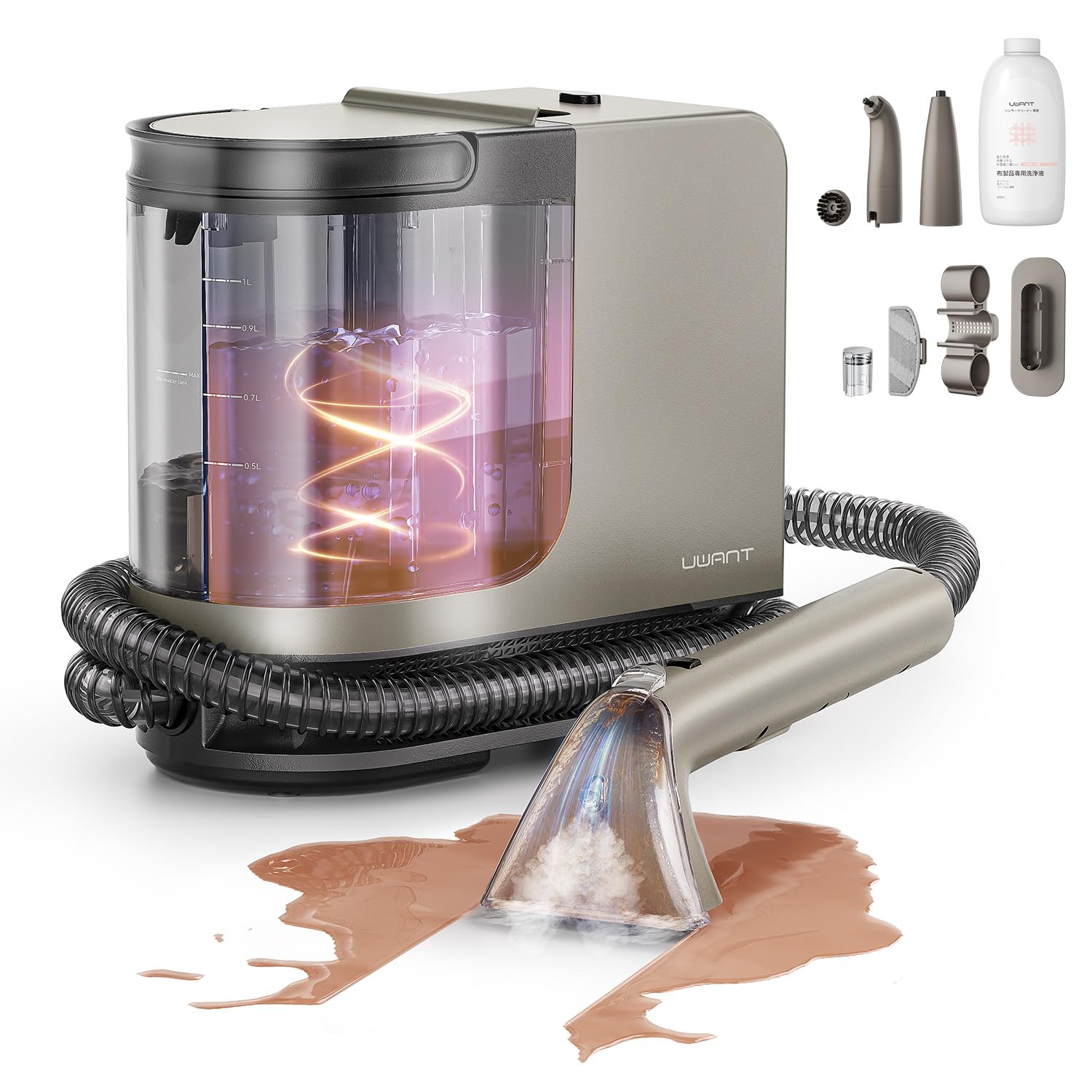 Amazon.co.jp: 【100℃蒸気噴射×18000Pa超強吸引力×60℃加熱お湯】 uwant