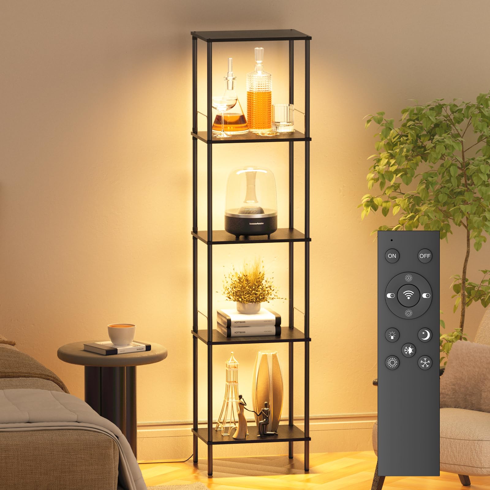 Amazon.co.jp : 「MIMOSA」フロアライト LEDフロアランプ ラック付き