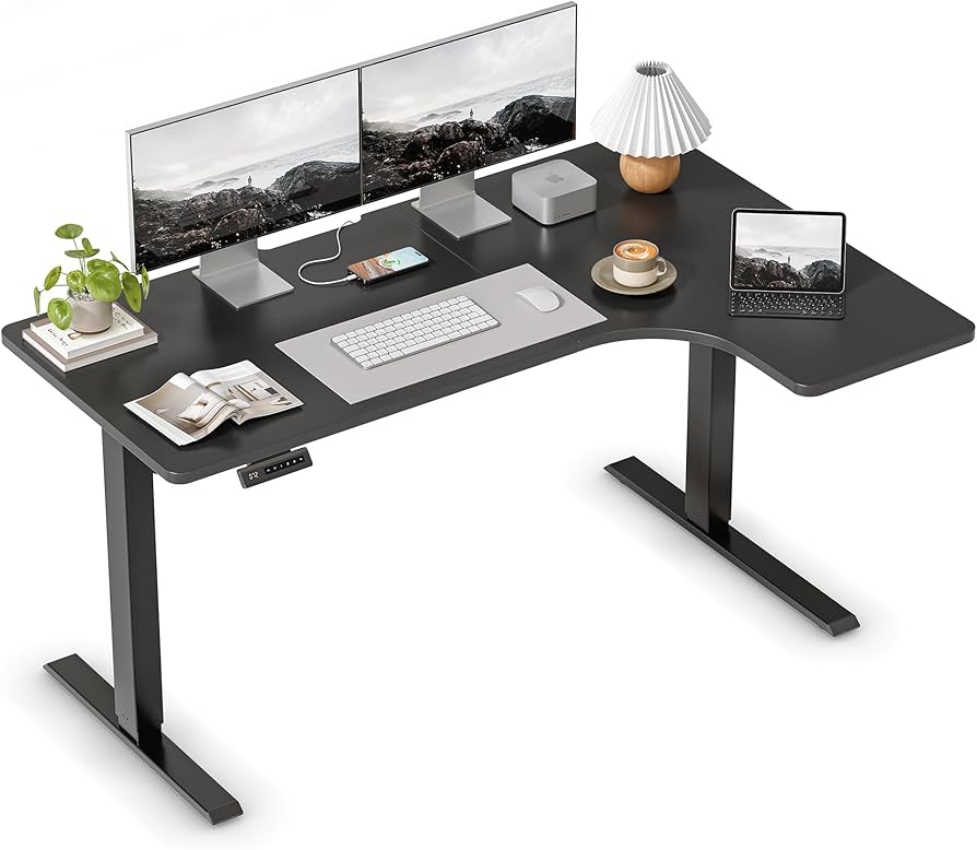 Amazon | FEZIBO 電動 昇降デスク スタンディングデスク 幅140cm 奥行