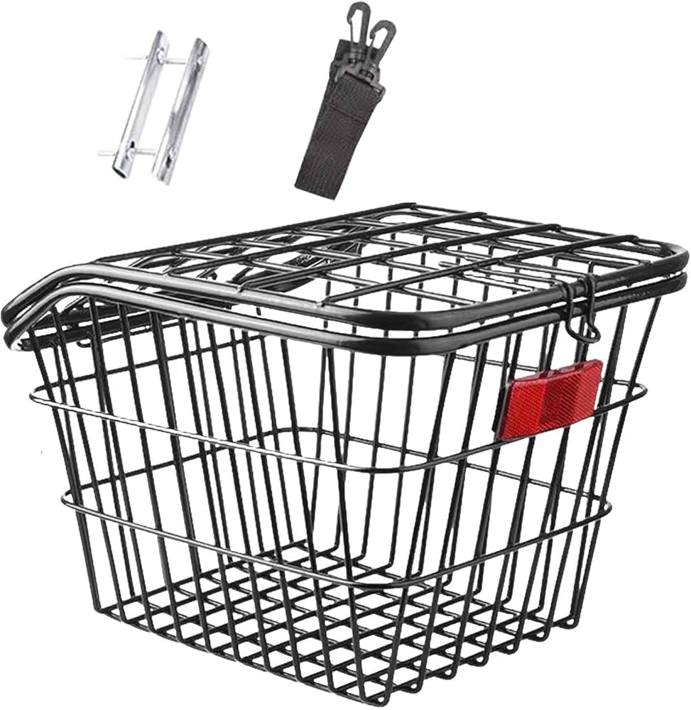 Amazon | 自転車 カゴ 自転車 後ろカゴ 大容量 蓋付き 自転車用後ろ