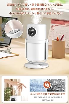 Amazon.co.jp: Gegizun 2025年新モデル 加湿器 卓上 小型 上下角度調整
