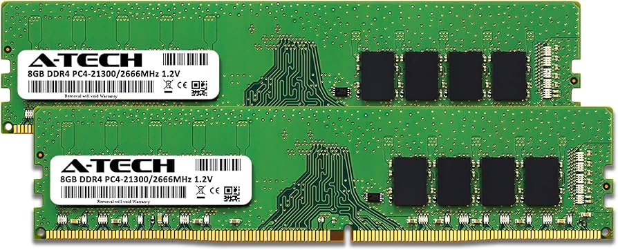A-Tech 16GB (2x8GB) DDR4 2666 MHz UDIMM PC4-21300 (PC4-2666V) CL19
