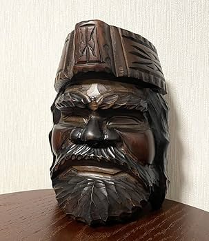 Amazon.co.jp: アイヌ民族無垢木木製木彫り彫刻オブジェ壁掛け置物伝統