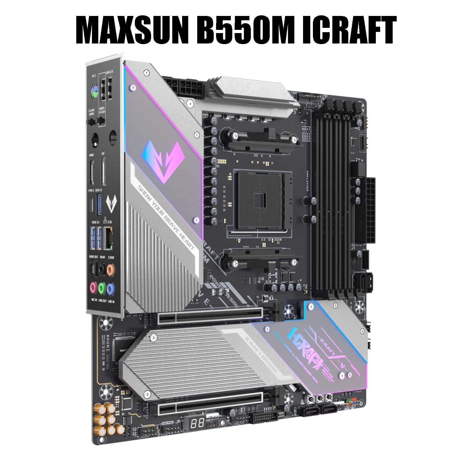 Amazon | MAXSUN iCraft B550 ゲーミング M-ATX マザーボード 14+2