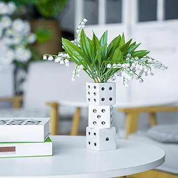 Amazon.com: MOUGIGI Ceramic Dice Vase - Unique Decor for Dried