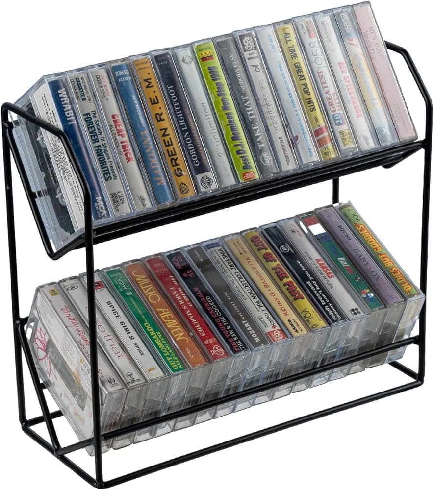 Amazon｜MyGift 2段カセットテープ収納ラック、クラシックな