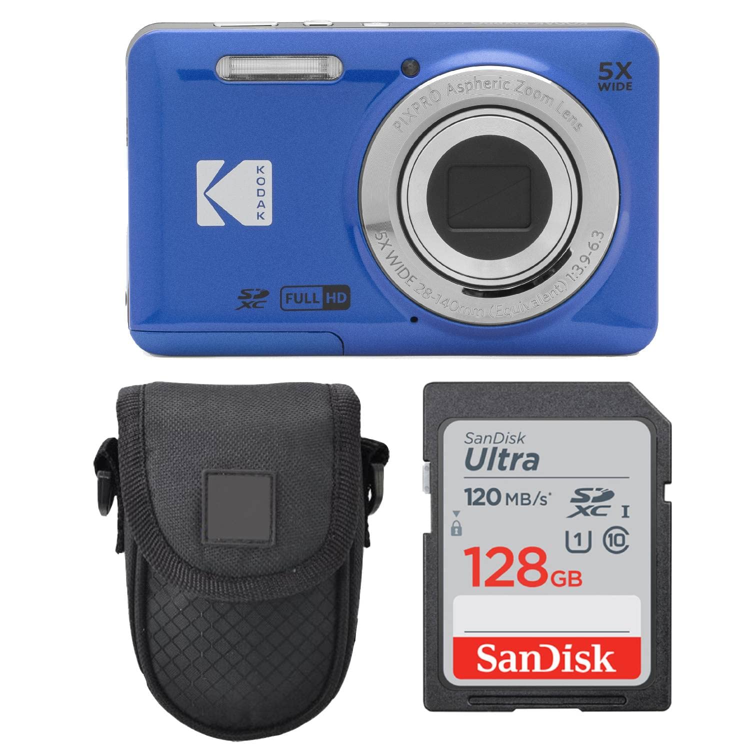 Amazon.com : Kodak PIXPRO FZ55 Digital Camera (Blue) + Point