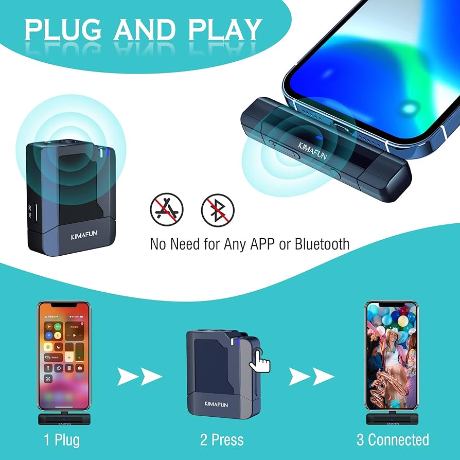 Amazon | ピンマイク ワイヤレスマイク KIMAFUN iPhone/iPad用