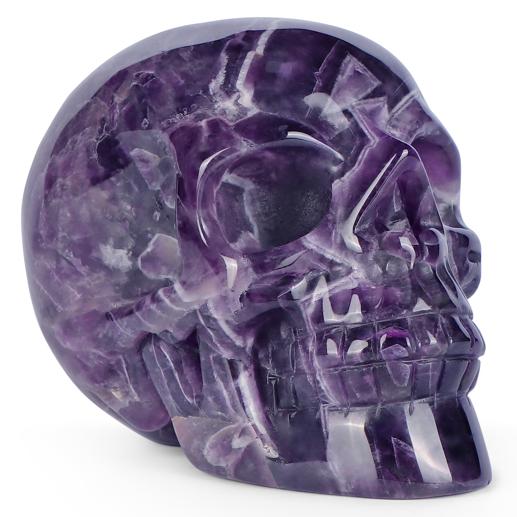 天然石アメジストの原石スカル 置物 鉱物 彫物NO.032102 天然石