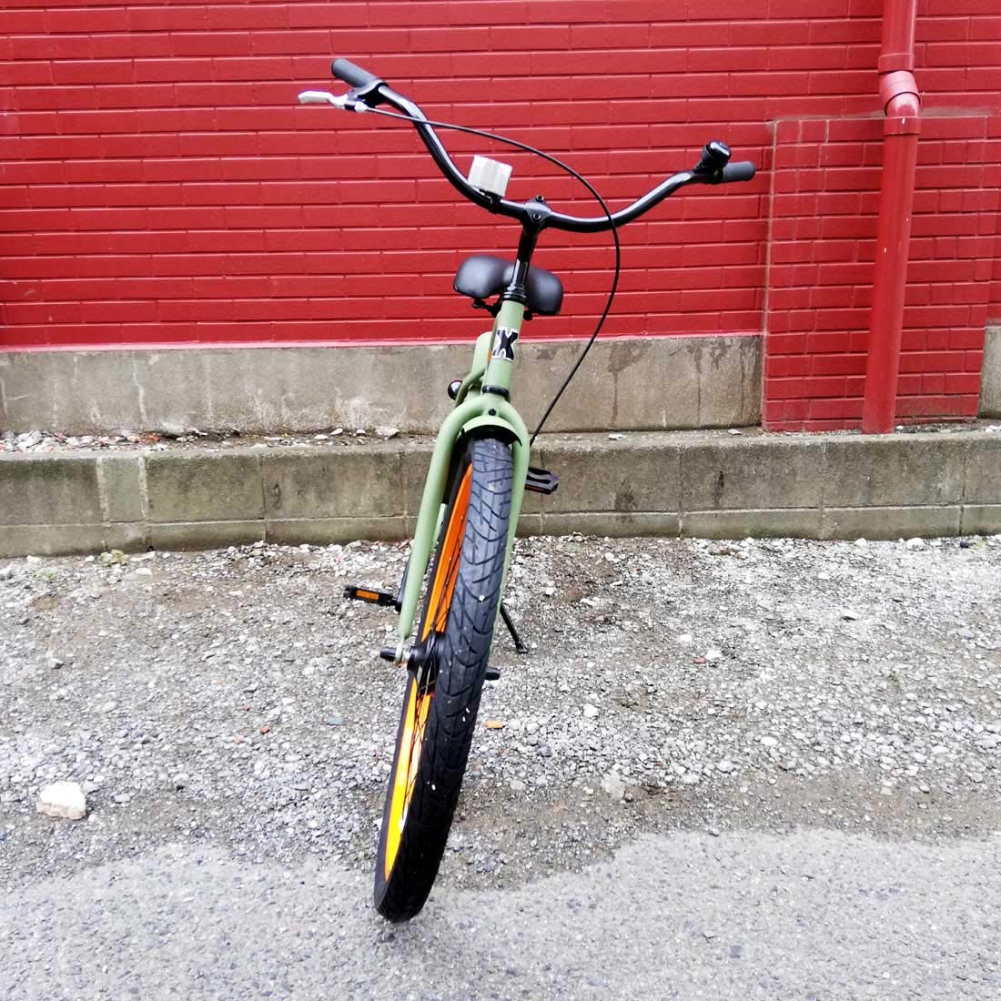 Amazon | 自転車 通販 RAINBOW 26TYPE-X CRUISER カーキ×オレンジリム