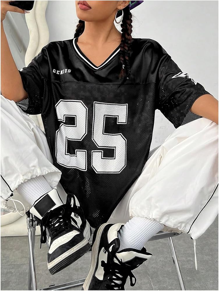 Verdusa Jersey Shirts for Women Y2K Graphic Tees Streetwear