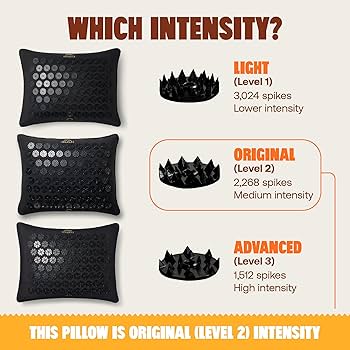 ShaktiMat Premium Acupressure Pillow, Level 2 in Shakti Black