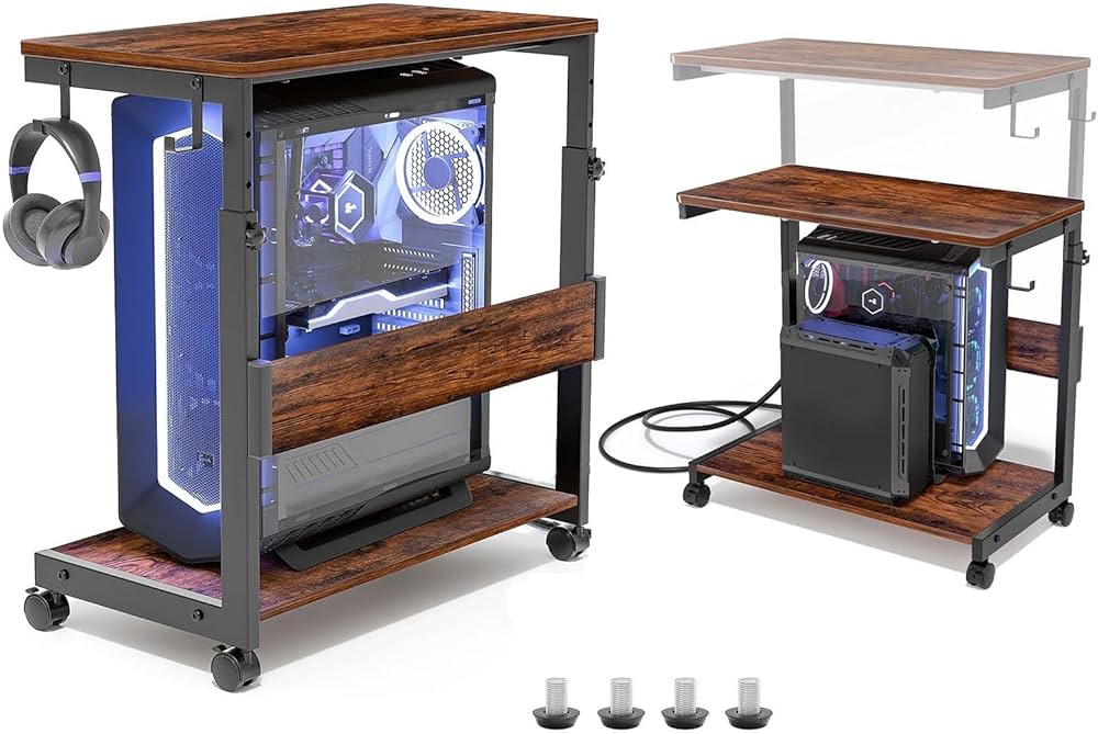 Amazon.co.jp: BESSTER CPUスタンド PCラック パソコンラック 高さ調節