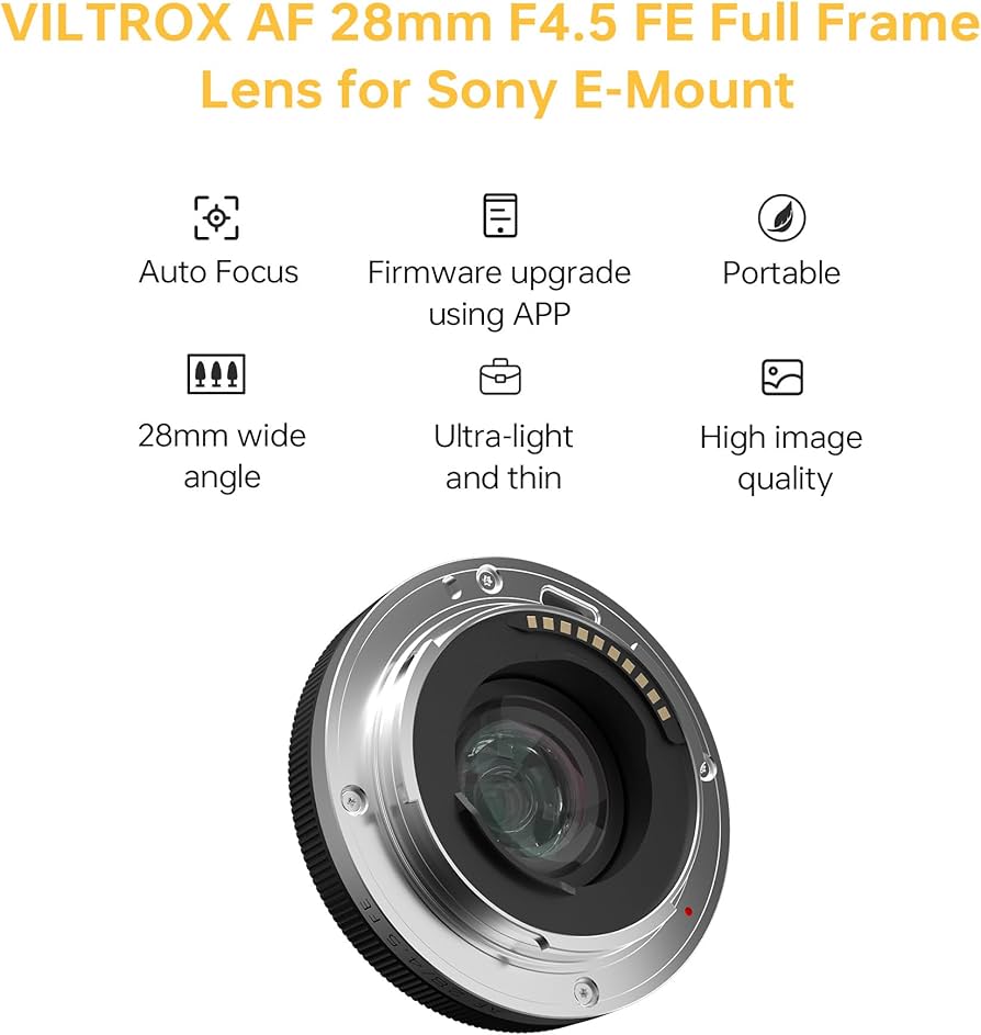 Amazon.com : VILTROX AF 28mm F4.5 FE Lens for Sony E-Mount,AF 28