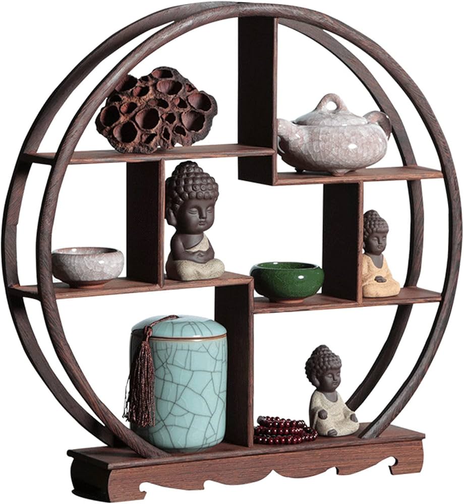 Amazon.co.jp: シノワズリ中国風珍品棚 アンティークディスプレイ