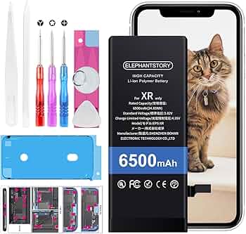 Amazon | For iPhone XR バッテリー 大容量 6500mAh 交換 バッテリー