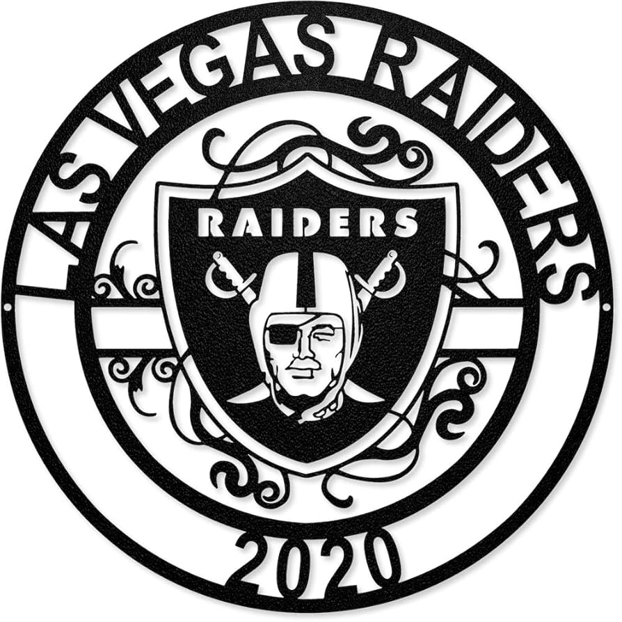 NFL Las Vegas Raiders Laser Cut Metal Sign,Black : Amazon.sg