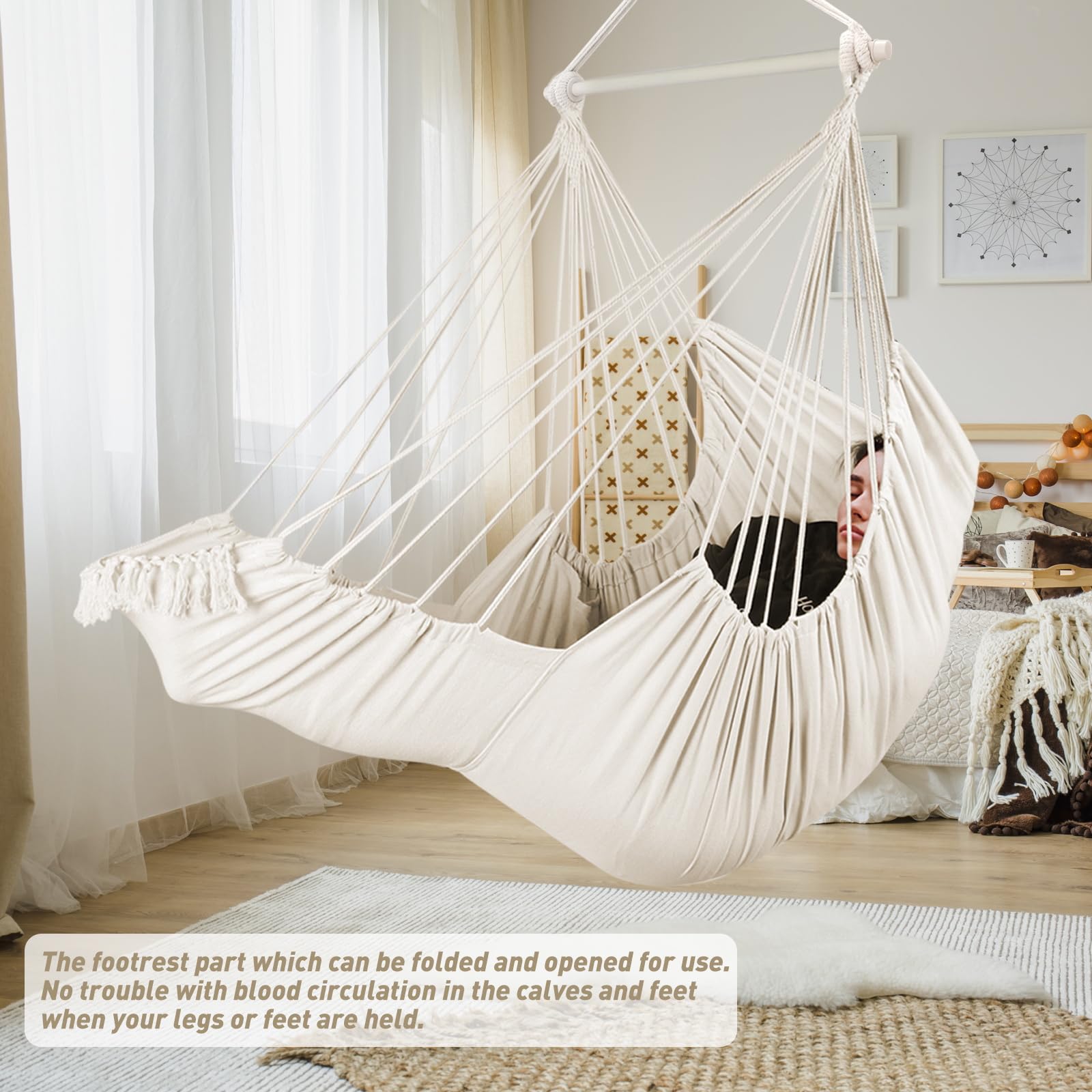 Amazon.co.jp: Chihee ハンモックチェア フットレスト ハンギング