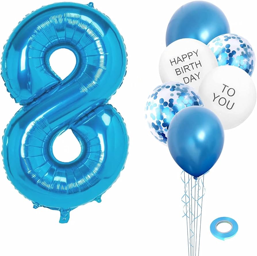 Amazon | 誕生日 飾り 数字 バルーン 8 誕生日 バルーン ナンバー