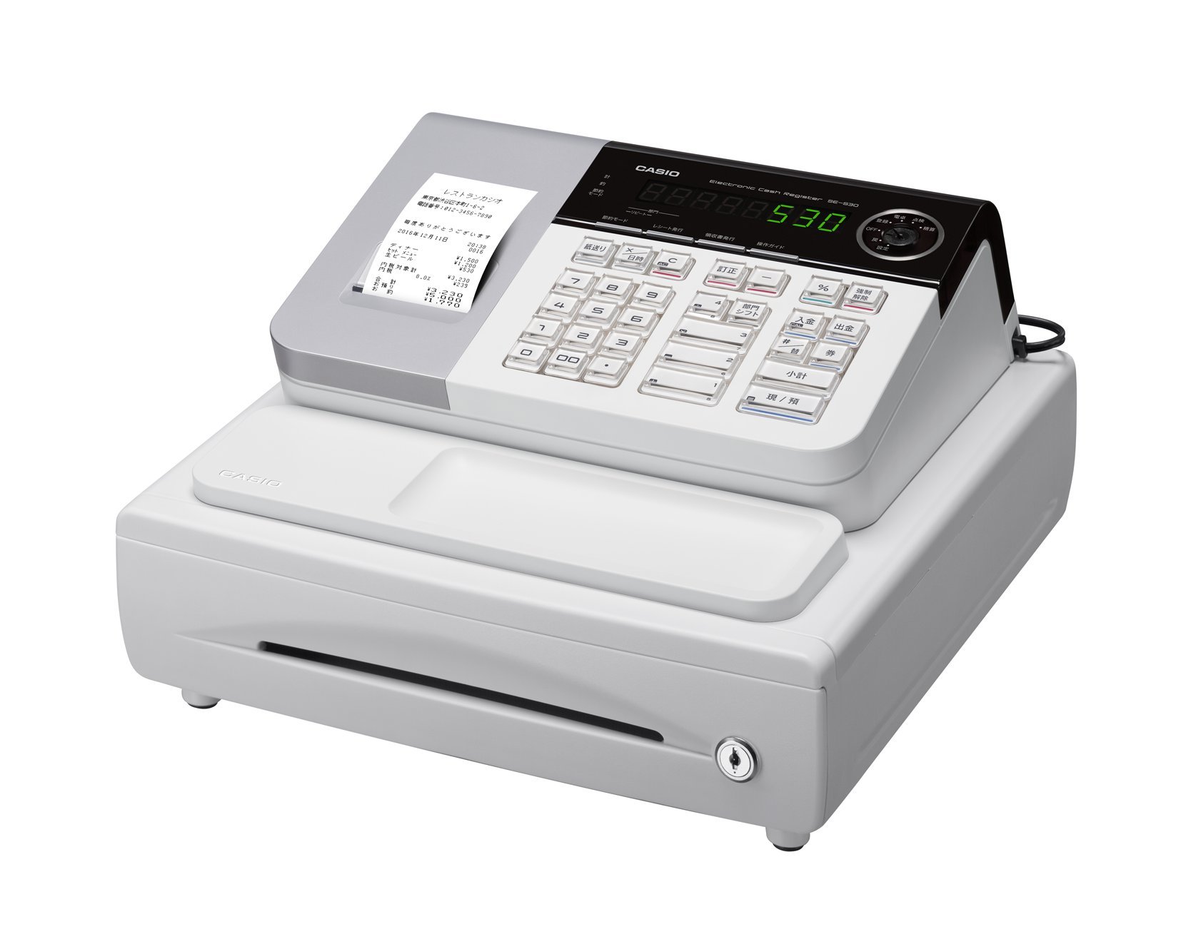 Amazon | カシオ レジスター 8部門 小型ドロア SE-S30-WE ホワイト
