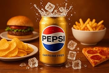 Pepsi Golden Caffeine-Free Soda, 355ml Cans (Pack of 6) – Smooth