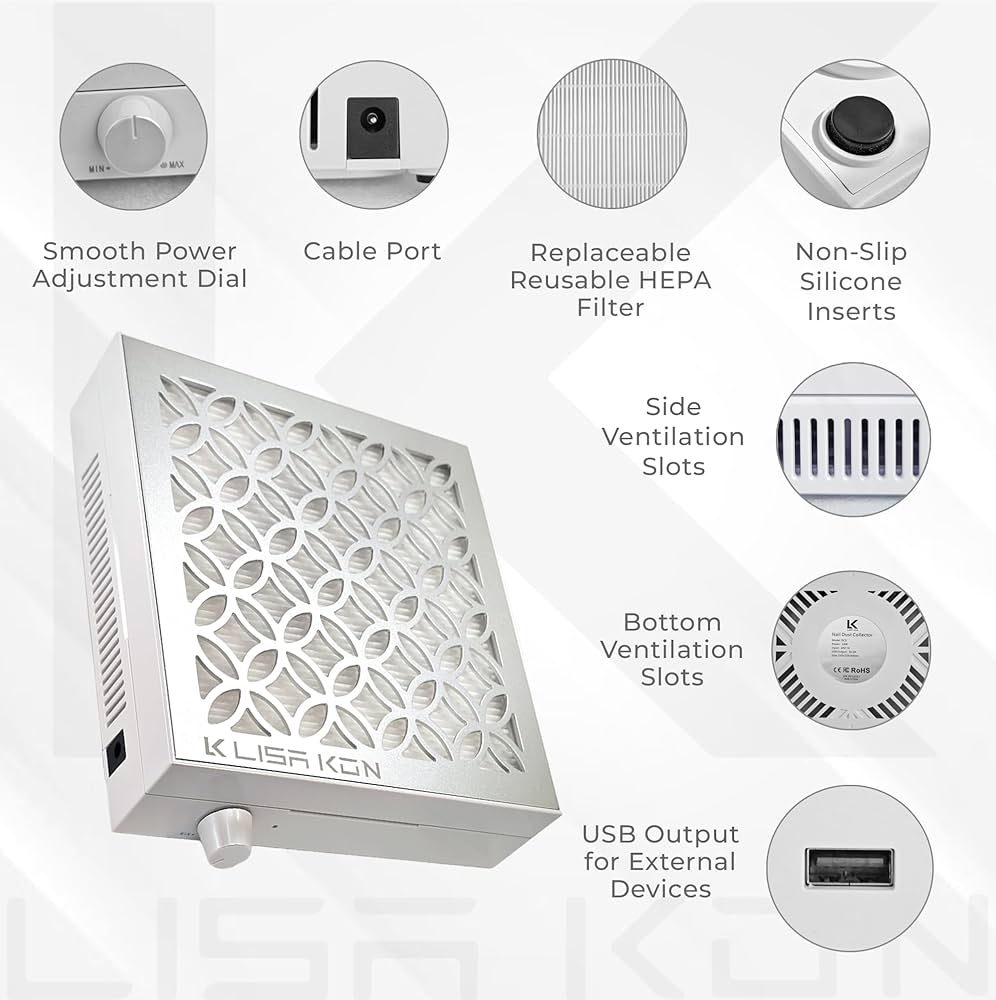 Amazon.com: Nail Dust Collector with Reusable Filter, Professional