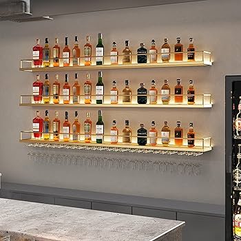 Amazon｜壁掛けアイアンワインラック,酒ラック,ボトルスタンド,酒 棚