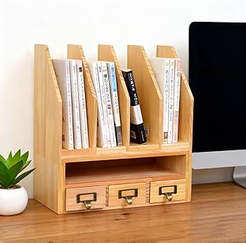 Amazon.co.jp: Juleduo ブックスタンド 本棚 本立て 卓上収納 デスク上