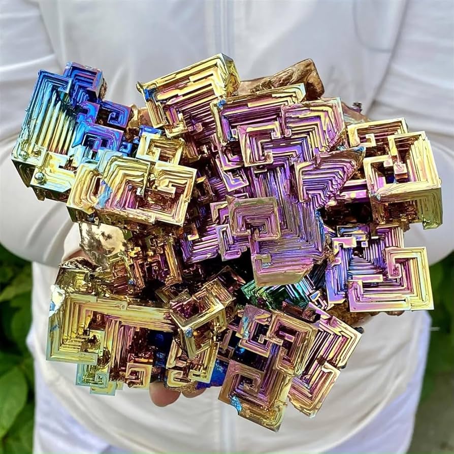 Amazon.co.jp: 天然ビスマス結晶ビスマス鉱物金属結晶虹の明るい金属