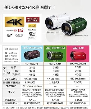 Amazon.co.jp: パナソニック 4K ビデオカメラ VX2M 64GB 光学24倍
