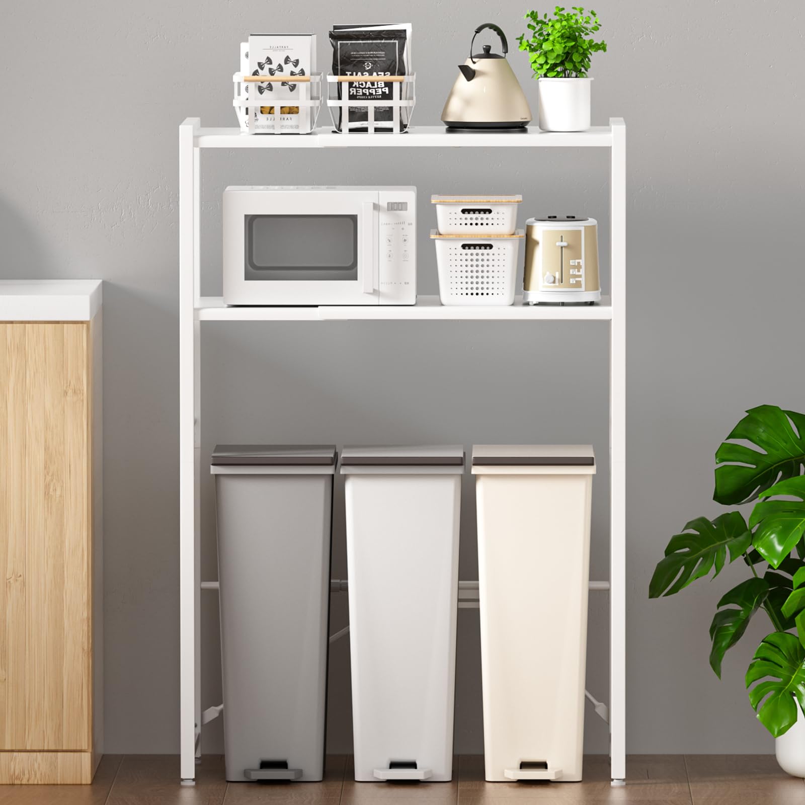 Amazon.co.jp: 【幅伸縮可・上下調整可】ゴミ箱上ラック TKUIN 電子