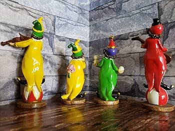 Amazon.co.jp: 昭和レトロ ピエロ 4体セット 人形 置物 フィギュア