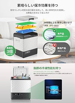 Amazon.co.jp: F40C4TMP 車載冷蔵庫 22L ポータブル冷蔵庫 バッテリー